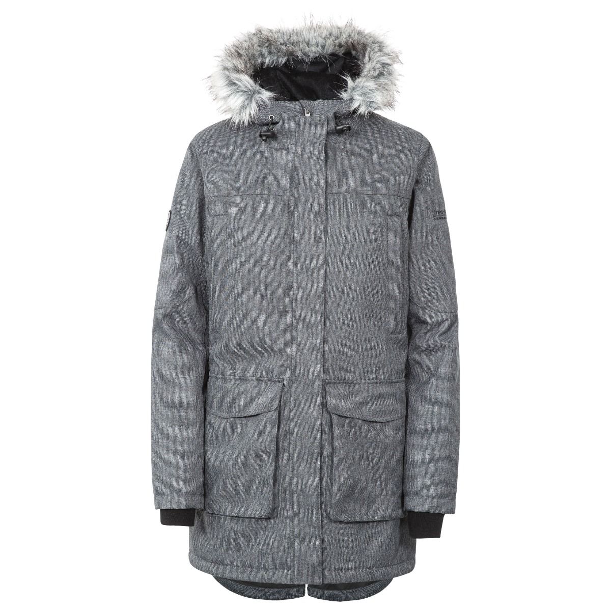 Trespass Thundery - Dame Parka Jakke - Black/Silver Grey-L