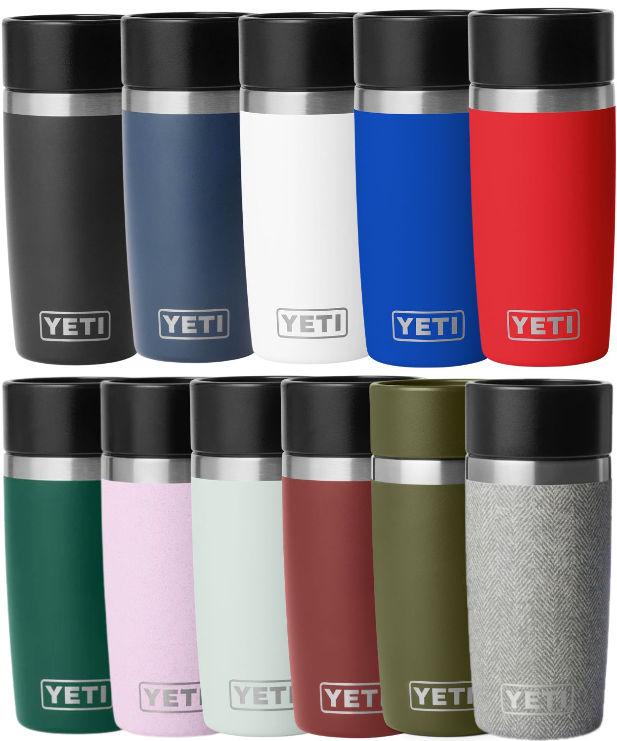 YETI - Rambler 12 Oz Travel Bottle (355 ML)-Olive/King Crab Orange