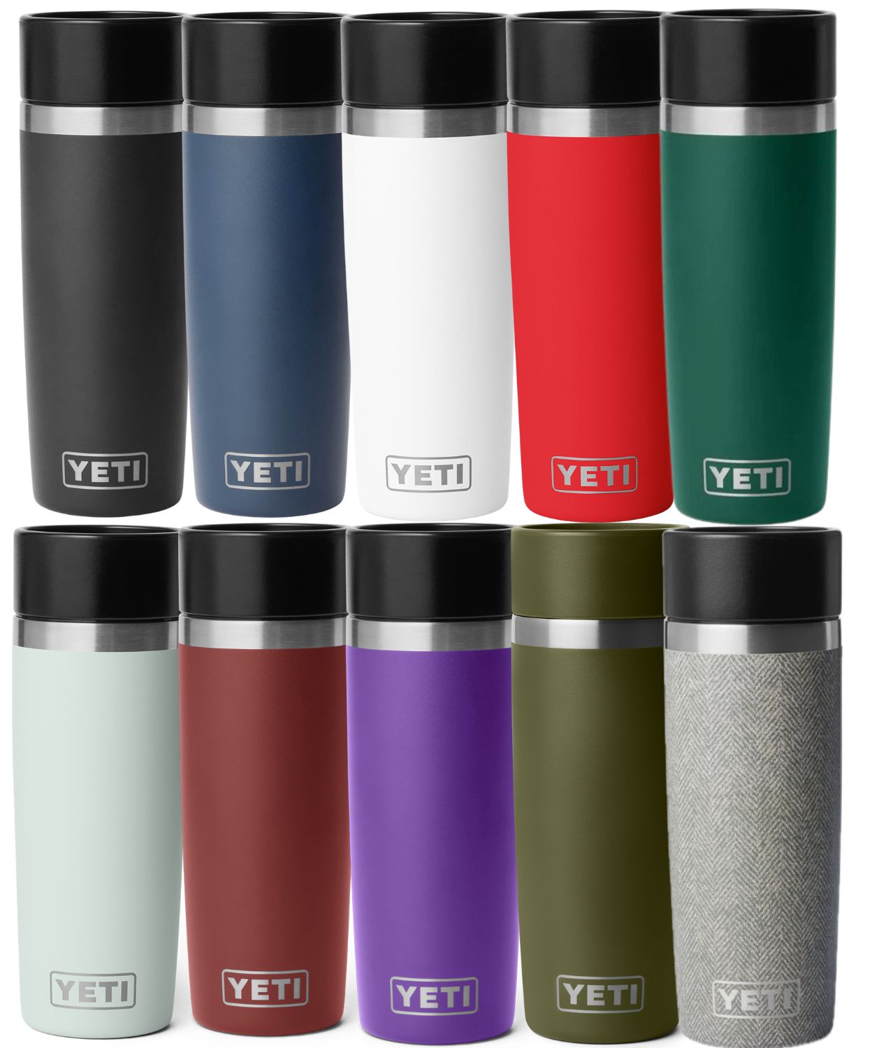 YETI - Rambler 16 Oz Travel Bottle (473 ML)-Olive/King Crab Orange