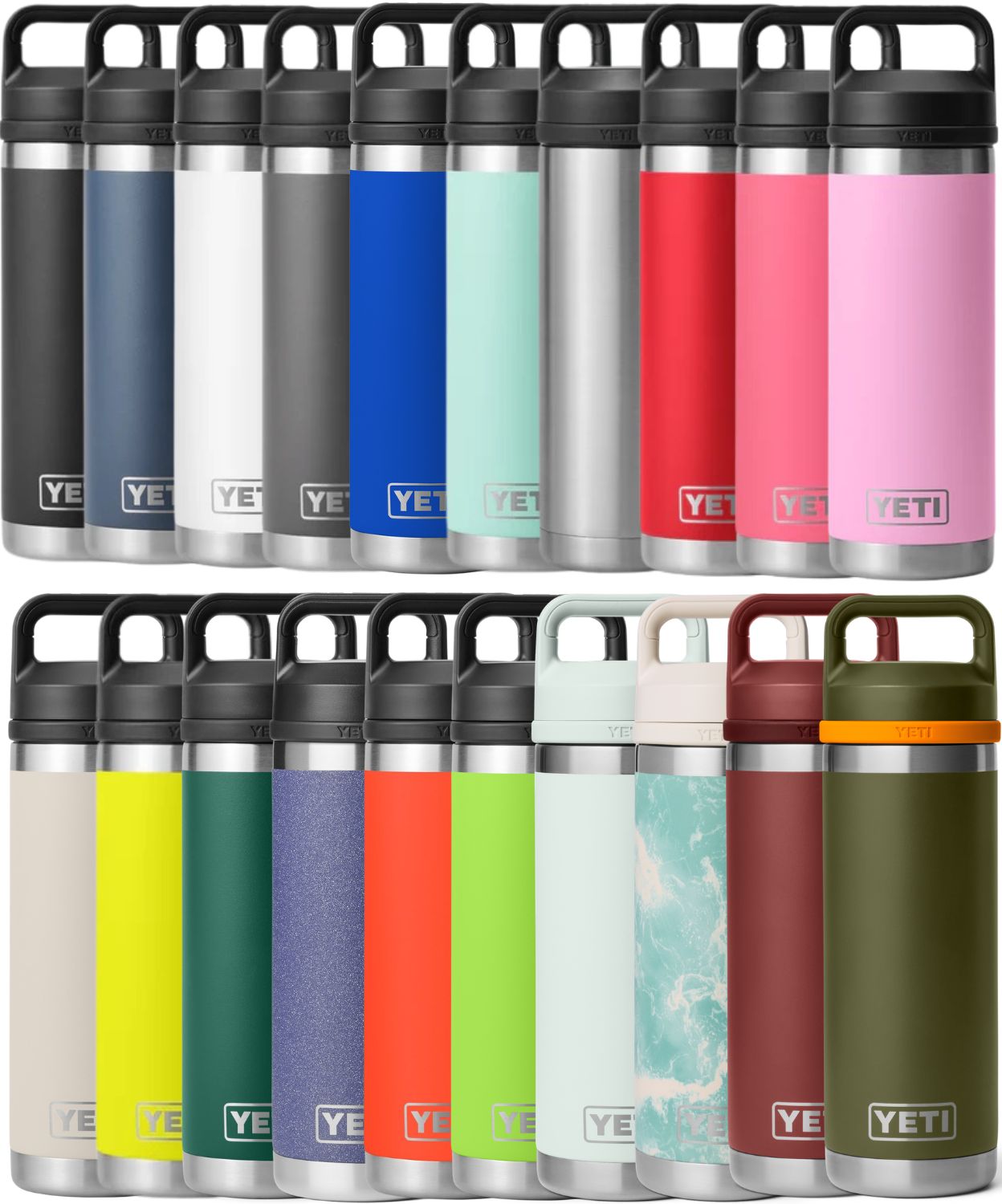 YETI - Rambler 18 Oz Bottle Chug Cap (532 ML)-Rescue Red