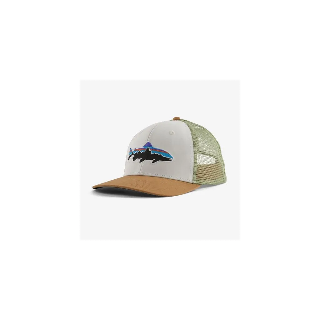 Patagonia Fitz Roy Trout Trucker Hat - White w. Classic Tan
