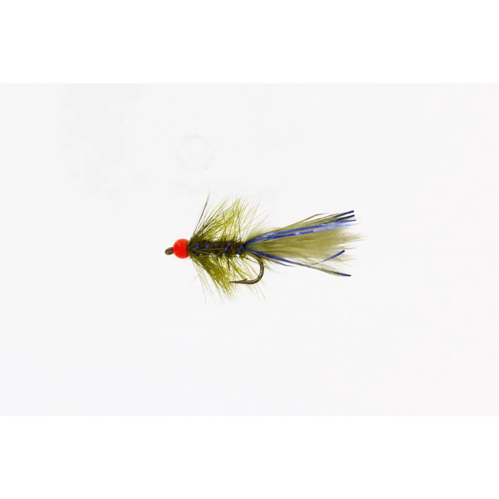 Mininoblers Olive/Fluo Red #10 − Unique Flies