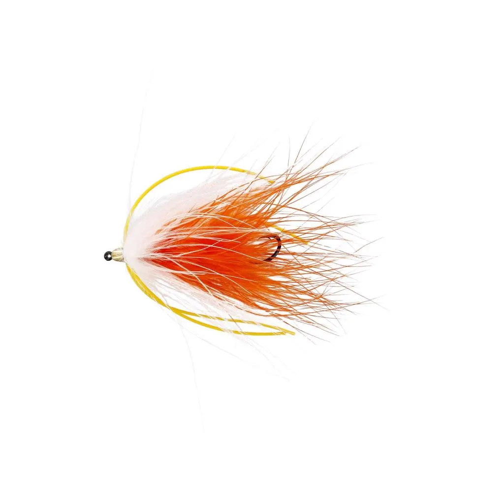 Unique Flies Marabou Worm orange/white #8
