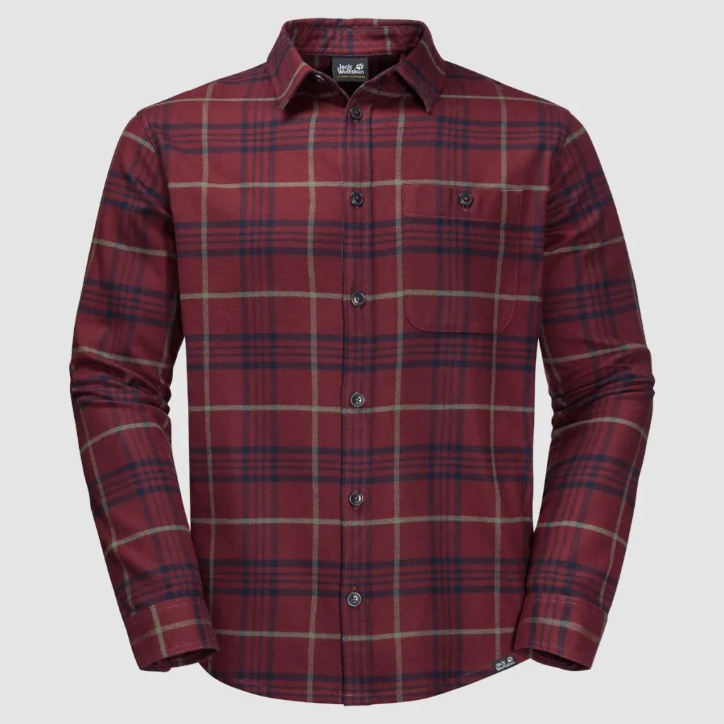 Jack Wolfskin Cabin View Skjorte - Cordovan Red Checks