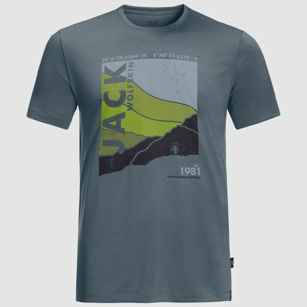 Jack Wolfskin Crosstrail Graphic T-shirt - Storm Grey