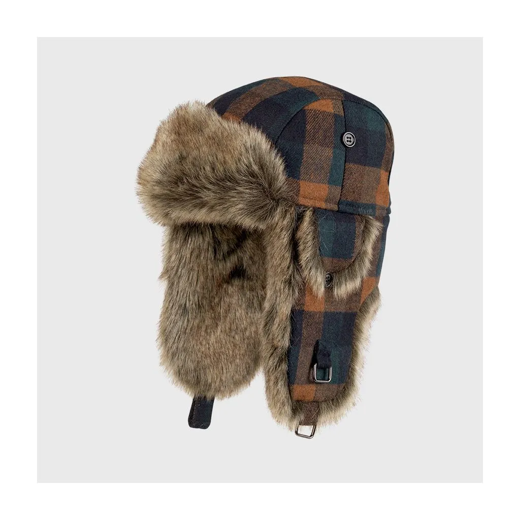 MJM Trapper Rex 32 Faux Fur Rust Check