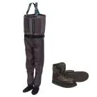Kinetic X5 åndbare waders + GravelGaiter Vadestøvler med filt - Sæt