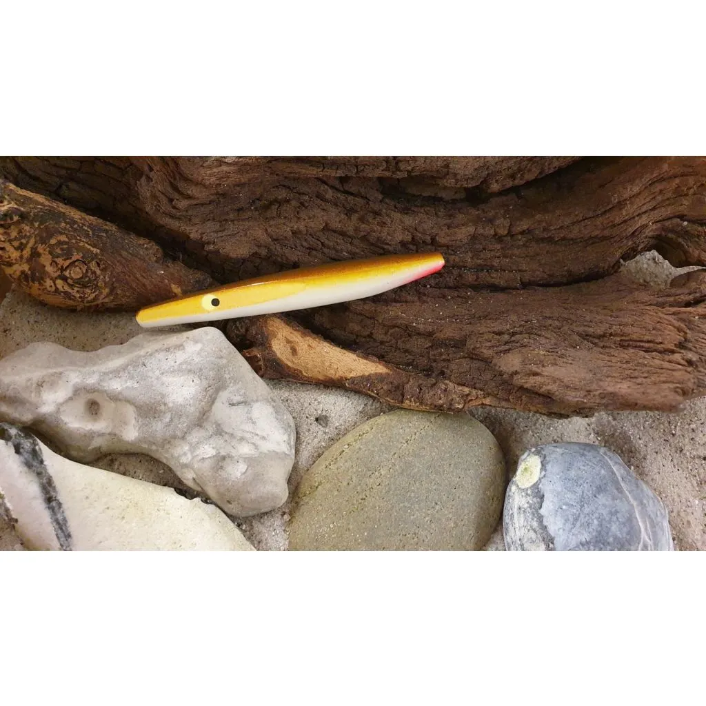 Otto Poulsen Tobis Wobler Gennemløber 9x70 - ca 10g - Topgrej Edition - Brun/Hvid med rød røv