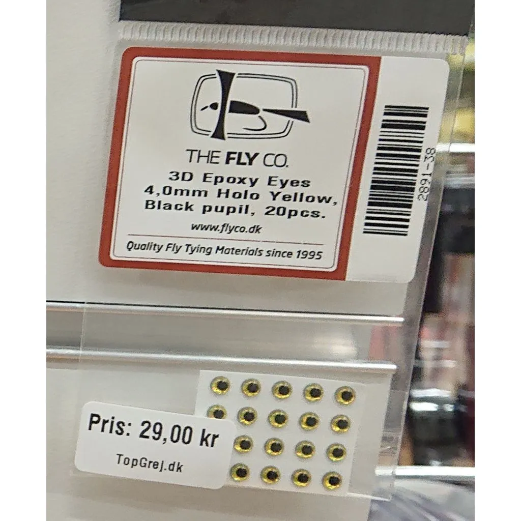 3D eyes 4mm Holo. Gul