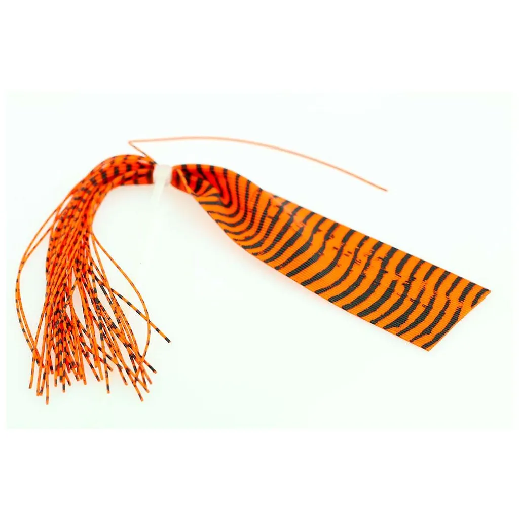 Barred round rubberlegs - gummiben - Fl Orange