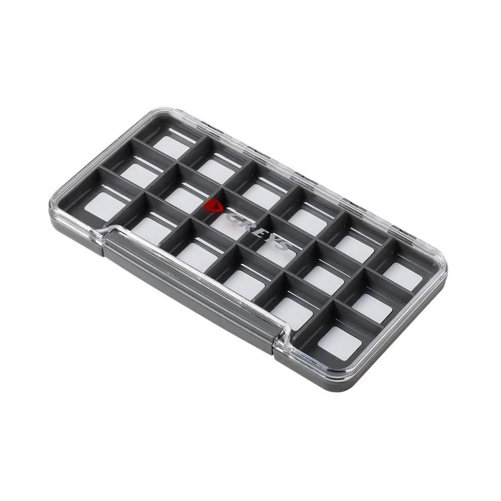 Greys Slim Waterproof Fly Box - 18 rum
