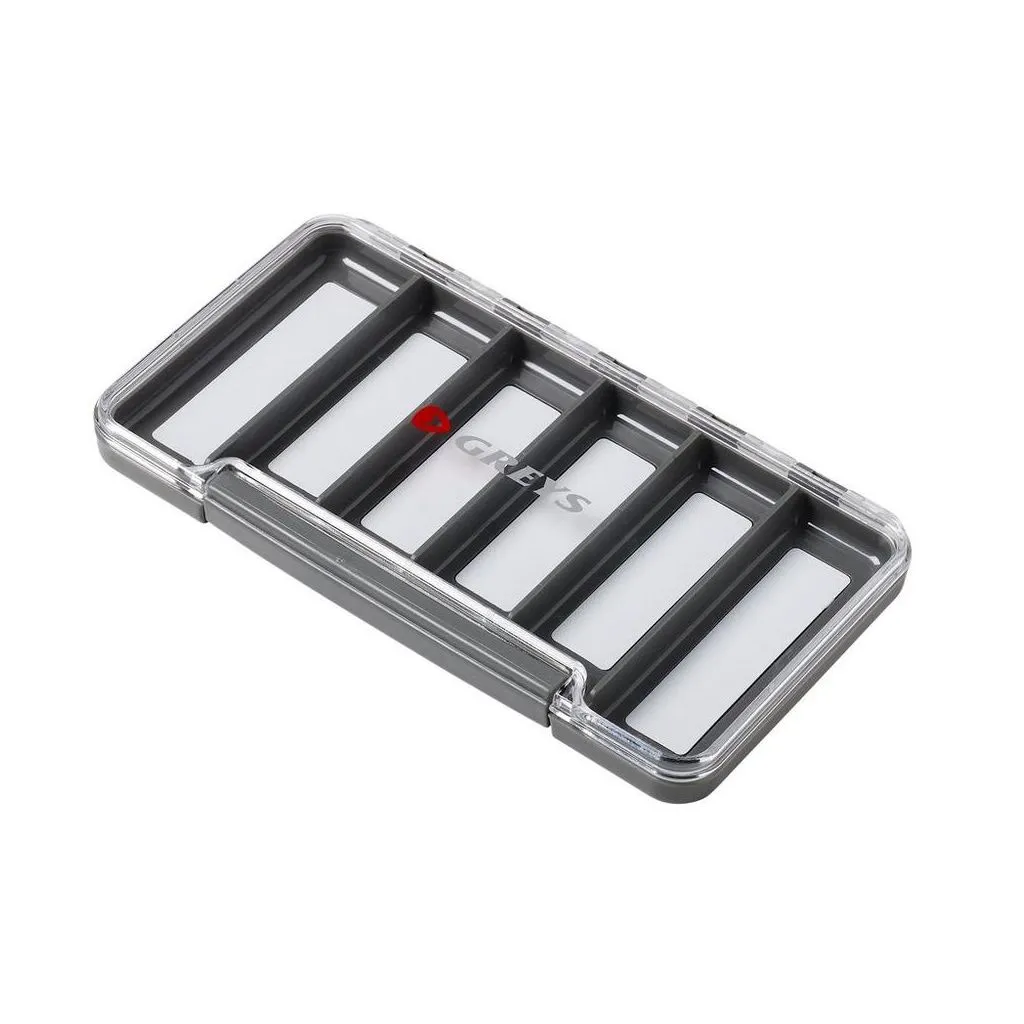 Greys Slim Waterproof Fly Box - 6 rum