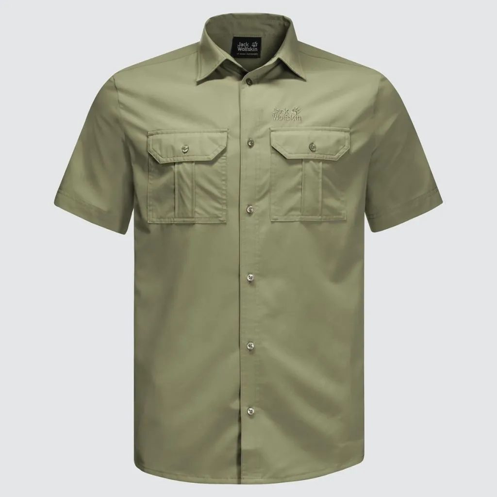 Jack Wolfskin Kwando River kortærmet skjorte - Khaki - KUN tilbage i XL