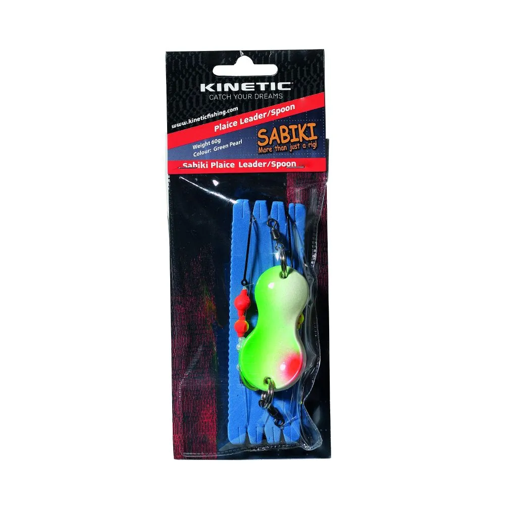 Kinetic Sabiki Plaice Leader/Spoon - 60g-Ske - Green Pearl