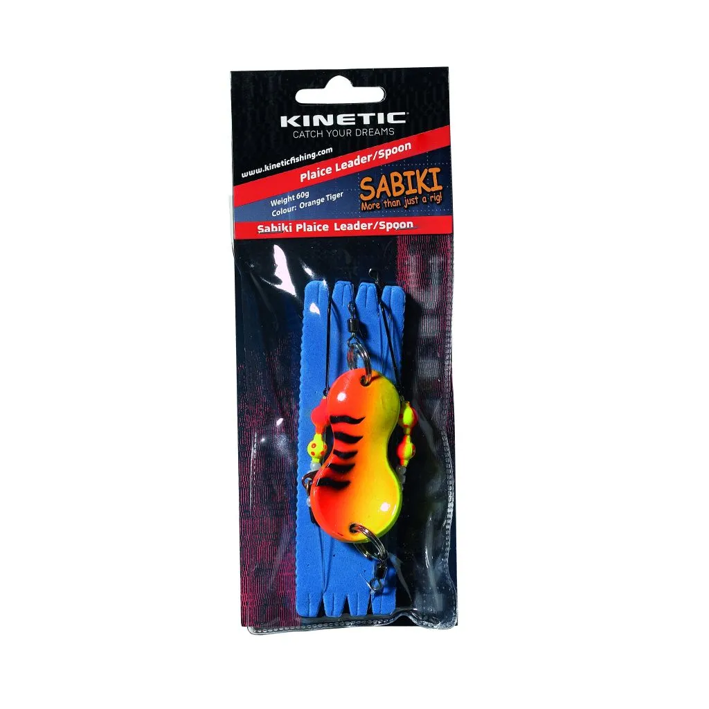 Kinetic Sabiki Plaice Leader/Spoon - 60g-Ske - Orange Tiger