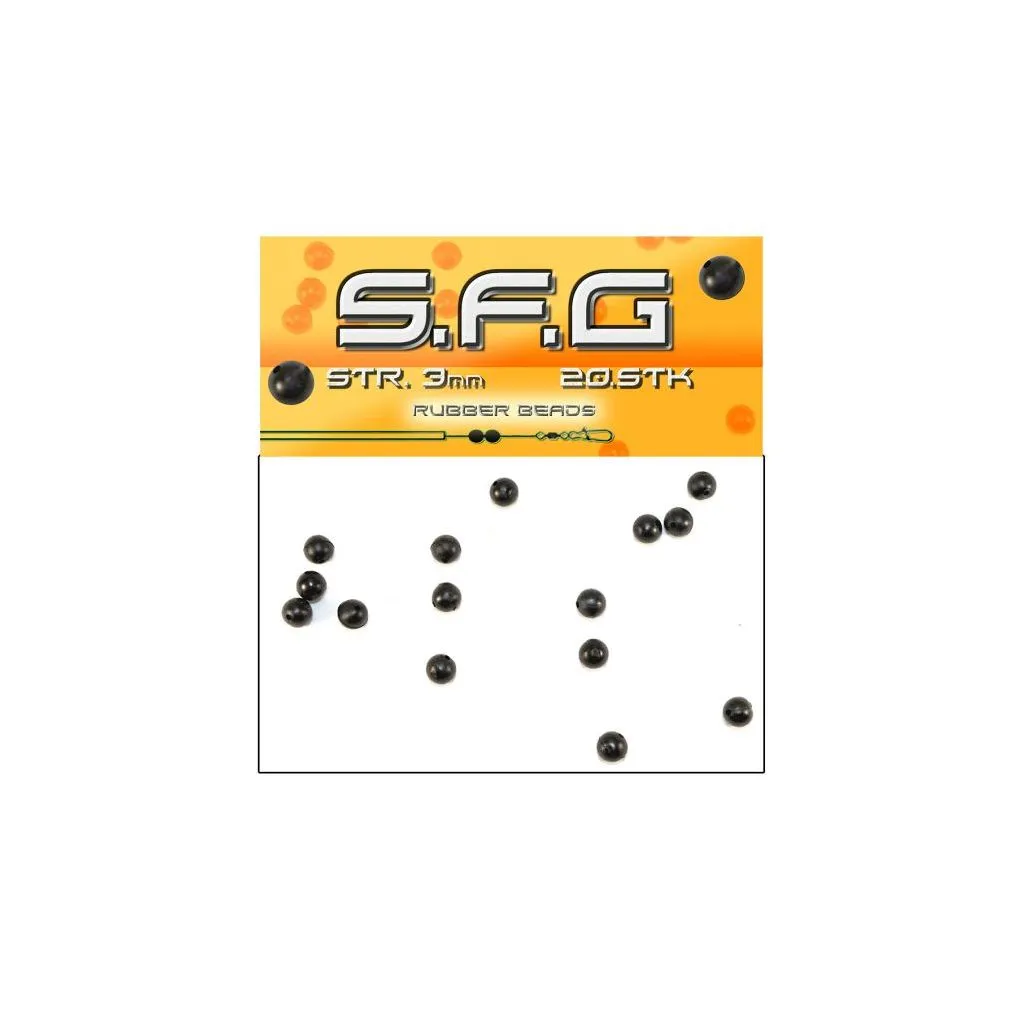 S.F.G Gummiperler - 4mm - Sort