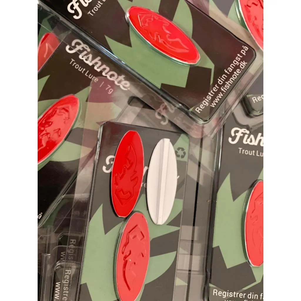 Fishnote Trout Lure 7g - Rød-Hvid