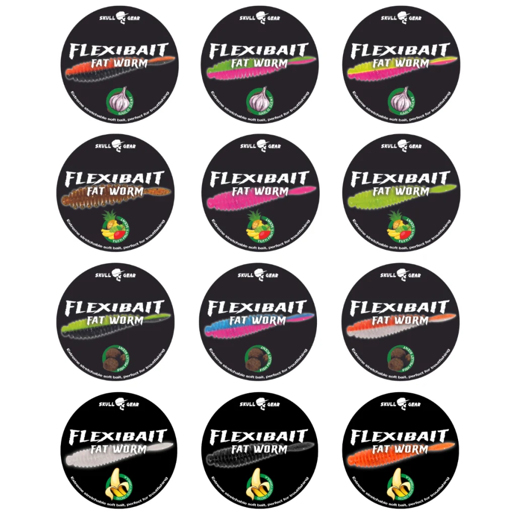 Skull Gear Flexibait Fat Worm - 15stk