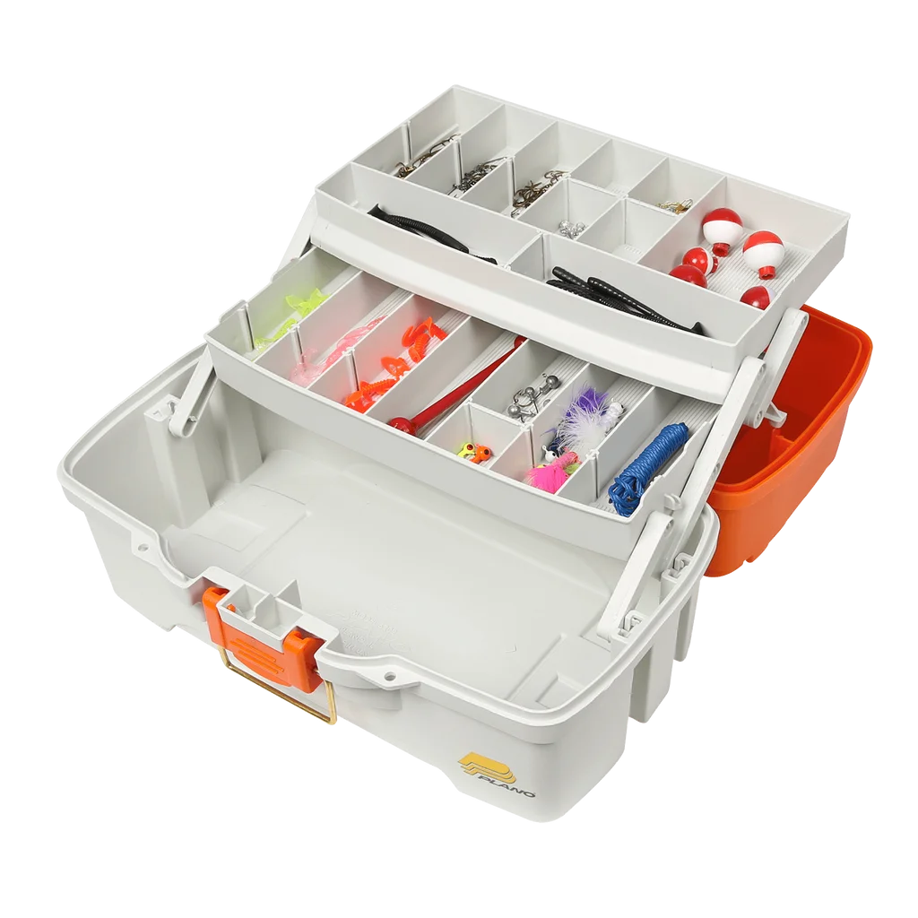 Plano Let's Fish! Two-Tray Tackle Box Inkl. 150 Stykker Fiskegrej - Orange