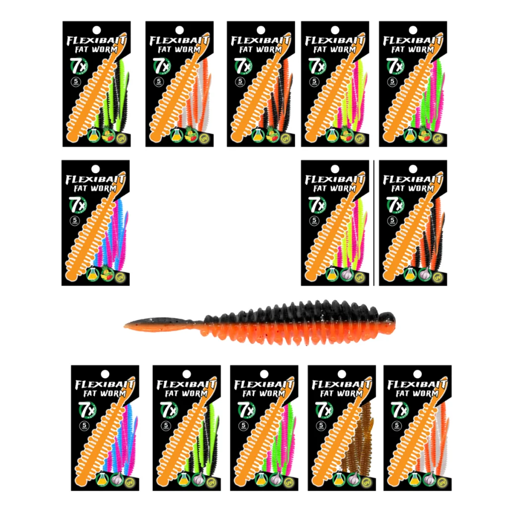 Skull Gear Flexibait Fat Worm - 5 stk